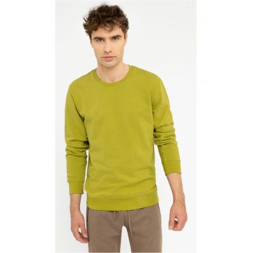 Bluza de trening cu decolteu la baza gatului  B-Andy pentru barbati - Verde lime