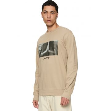 Bluza de trening cu decolteu la baza gatului si imprimeu foto