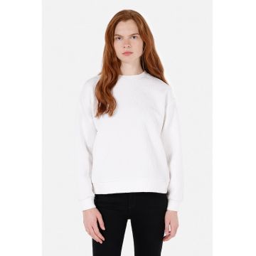 Bluza de trening cu decolteu la baza gatului si mansete elastice