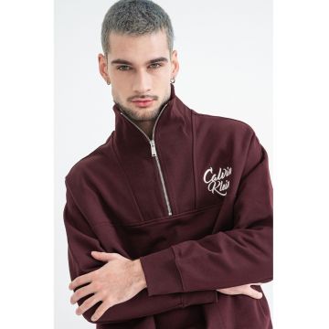 Bluza de trening cu fenta cu fermoar