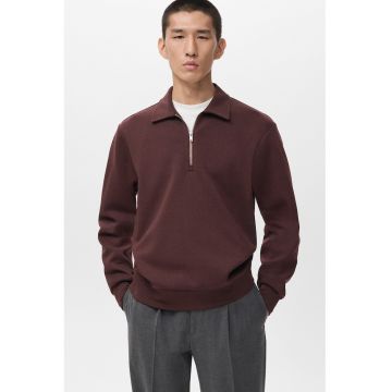 Bluza de trening cu fenta cu fermoar