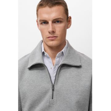 Bluza de trening cu fermoar scurt si model uni