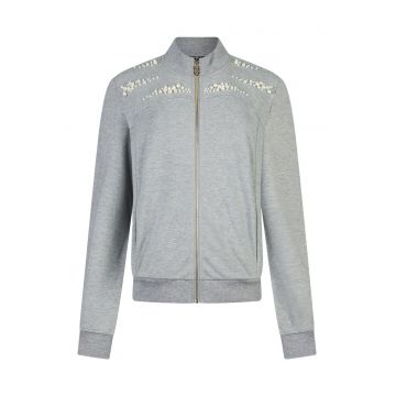 Bluza de trening cu fermoar si margele