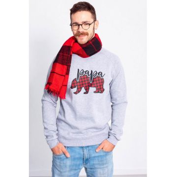 Bluza de trening cu imprimeu grafic si maneci raglan