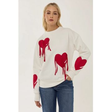 Bluza de trening cu imprimeu inimi