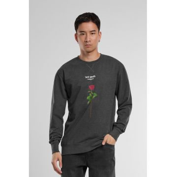 Bluza de trening cu imprimeu si decolteu la baza gatului