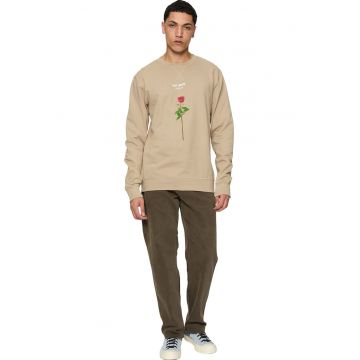 Bluza de trening cu imprimeu si decolteu la baza gatului