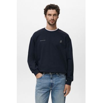 Bluza de trening cu imprimeu si maneci cazute