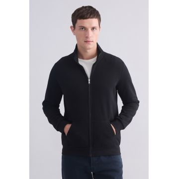 Bluza de trening din amestec de bumbac cu fermoar