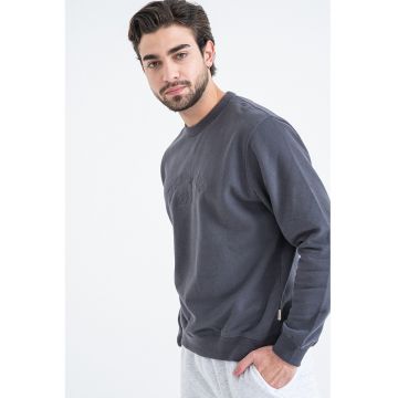 Bluza de trening din amestec de bumbac organic cu captuseala calduroasa