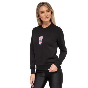 Bluza de trening din bumbac cu decolteu la baza gatului