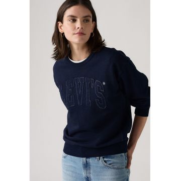 Bluza de trening din bumbac cu decolteu la baza gatului