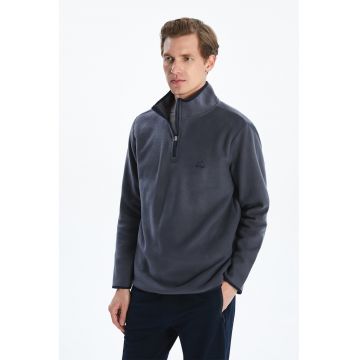 Bluza de trening din fleece cu fenta cu fermoar