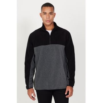 Bluza de trening din fleece cu fenta cu fermoar