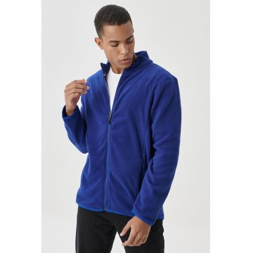 Bluza de trening din material fleece cu fermoar
