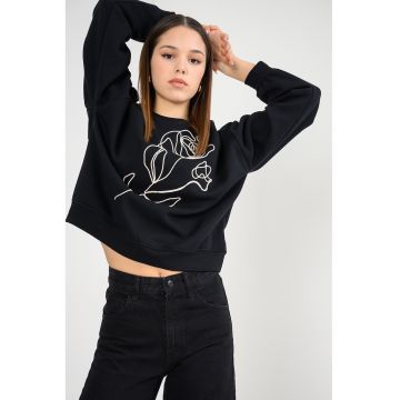 Bluza de trening lejera cu broderie