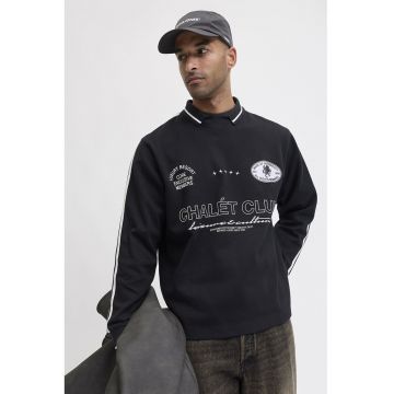 Bluza de trening polo din amestec de bumbac cu imprimeu text