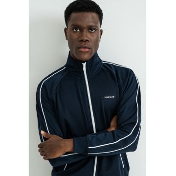 Bluza de trening slim fit cu guler inalt