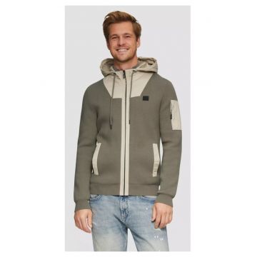 Cardigan barbati din bumbac - cu gluga si buzunare oblice