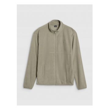 Hanorac barbati  fleece - guler inalt - masliniu - tehnologie 4F Warm