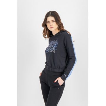 Hanorac crop cu imprimeu logo Feel It