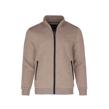 Hanorac cu fermoar - cu guler inalt - barbati - fara gluga - cu buzunare -  B-Lipso - bej