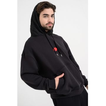 Hanorac cu logo stampila si buzunar kangaroo