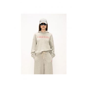 Hanorac cu maneci cazute - imprimeu si aspect perforat Orlanda