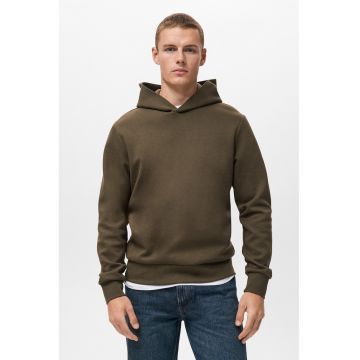 Hanorac cu model uni si mansete elastice cu terminatie