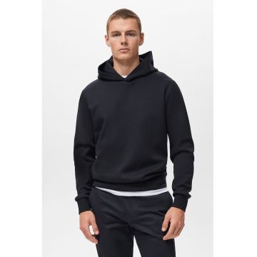 Hanorac cu model uni si mansete elastice cu terminatie