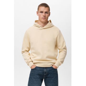 Hanorac cu model uni si mansete elastice cu terminatie