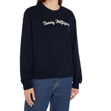 Hanorac dama  bleumarin - 100% bumbac - cu logo brodat - maneca lunga