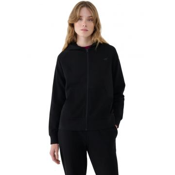 Hanorac dama  F1763 negru - bumbac/poliester - cu gluga integrata -