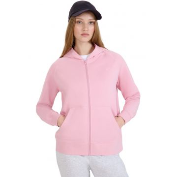 Hanorac dama  F1763 roz deschis - 2 buzunare - bumbac/poliester -