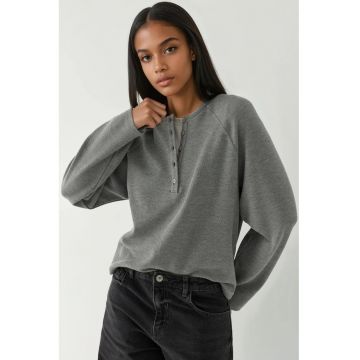 Hanorac dama -  model relaxat - gri - textil