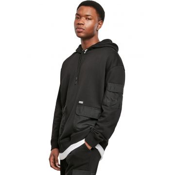 Hanorac din amestec de bumbac cu buzunare cu clapa