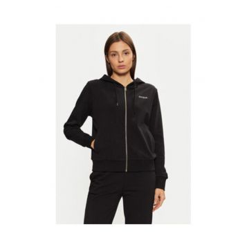 Hanorac din amestec de bumbac cu fermoar si model logo