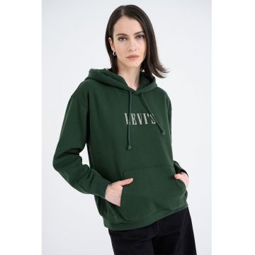 Hanorac din amestec de bumbac cu logo si buzunar kangaroo