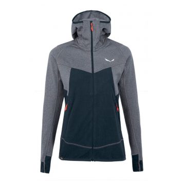 Hanorac fleece trekking dama  Puez Hybrid Polarlite Bleumarin/Gri