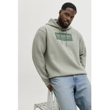 Hanorac lejer din amestec de bumbac cu imprimeu logo