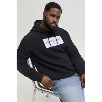 Hanorac lejer din amestec de bumbac cu imprimeu logo