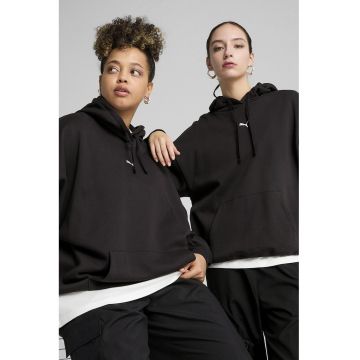 Hanorac supradimensionat cu buzunar kangaroo si snur