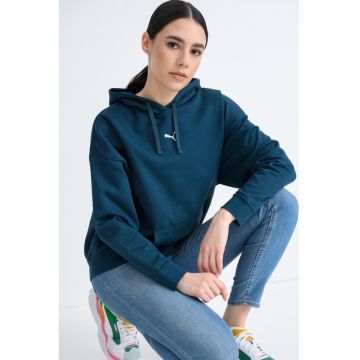 Hanorac supradimensionat cu buzunar kangaroo si snur