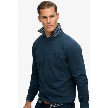SUPERDRY - Bluza de trening cu decolteu la baza gatului si detaliu cu logo discret