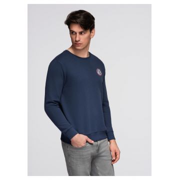 Bluza cu guler rotund si patch  B1713