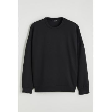 Bluza de trenign cu croiala supradimensionata si model uni