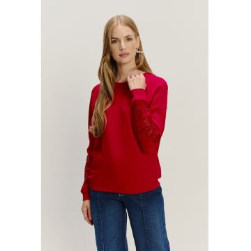 Bluza de trening cu aplicatii florale