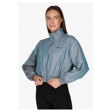 Bluza de trening cu buzunare si guler inalt -