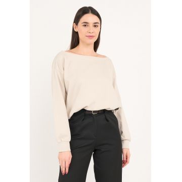 Bluza de trening cu decolteu barcuta
