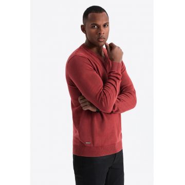 Bluza de trening cu decolteu in V si model uni